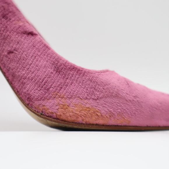 Gucci Vintage Purple Velvet Wood Heeled Pumps Size 8 - Picture 10 of 13